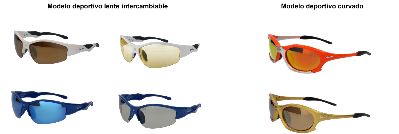 Modelos deportivos de gafas de sol Gods: lente intercambiable y curvado