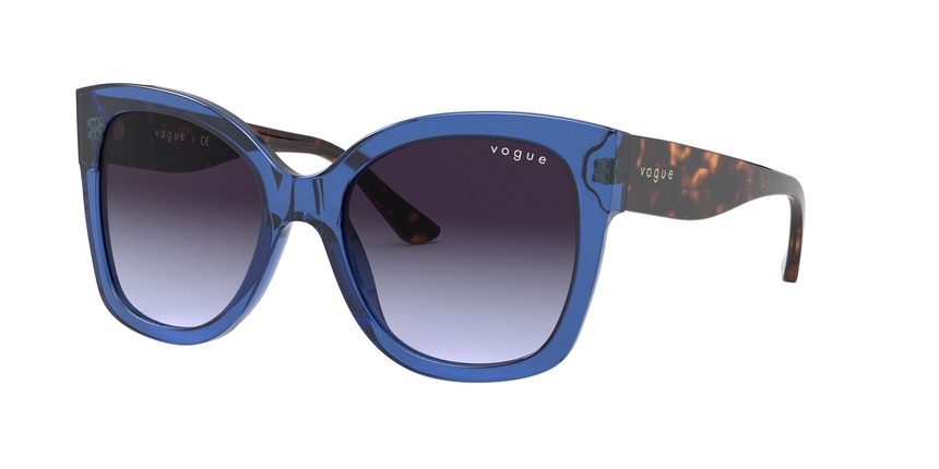 VOGUE-5338S/S 28304Q TRANSPARENT BLUE(LIGHT VIOLET GRADIENT DARK 54*19, Azul | Havana, hi-res image number 0