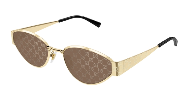 GUCCI-1853S/S 003 GOLD-GOLD (BROWN 55*19, , hi-res 0