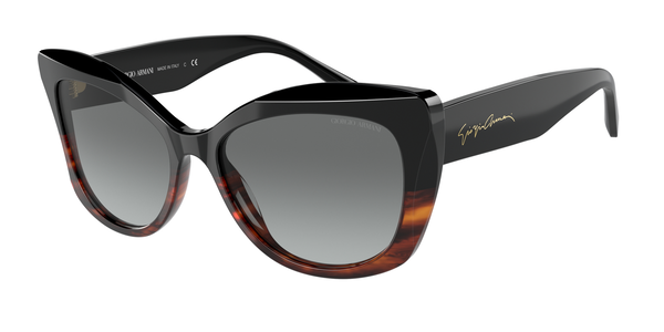 ARMANI-8161/S 592811 BLACK/STRIPED BROWN(GRADIENT GREY 56*17, Negro, hi-res 0