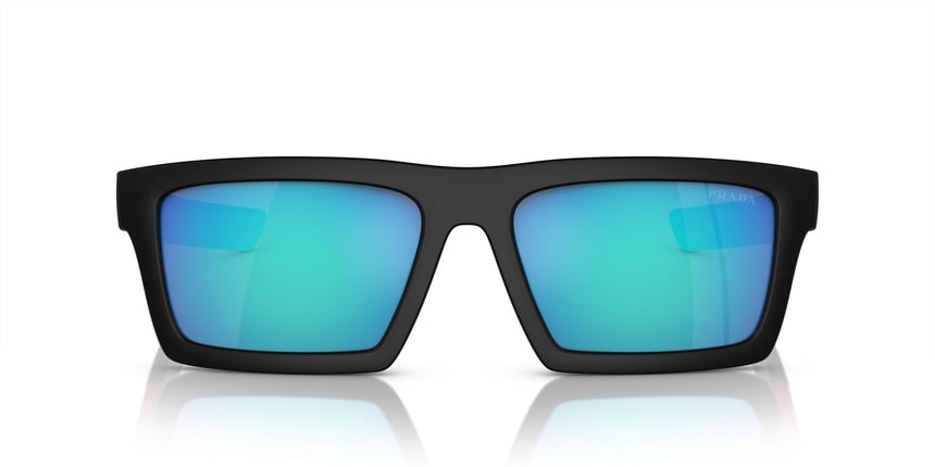 PRADA-SPORT-02ZSU/S 1BO08R MATTE BLACK(LIGHT GREEN MIRROR BLUE 55*18, Negro mate, hi-res image number 1