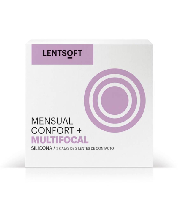 lentsoft mensual confort+ silicona multifocal 6 unidades