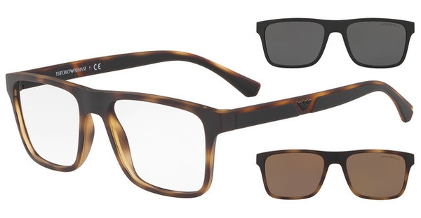 EMPORIO-4115/S 58021W (CLIP) HAVANA/CLEAR 54*18, Havana, hi-res 0