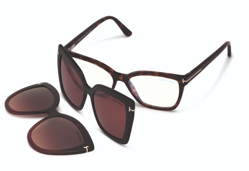 TOMFORD-5641B/G 054 havana rojizo + 2 clips solares 53*15, Havana, hi-res image number 0