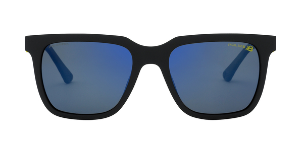 police-34w/s u28b*3p mt.black/ yellow (smoke/mirror blue 54*19