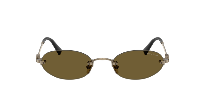 MIUMIU-A54S/S 26C09Z OLD GOLD (DARK BROWN) 51*20, Dorado, hi-res image number 1