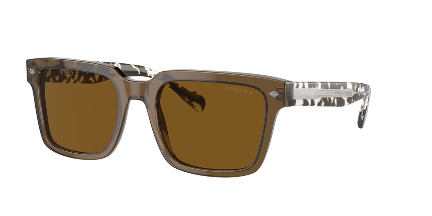 VOGUE-5573/S 314483 TRANSPARENT OLIVE GREEN(DARK BROWN POLAR 55*20, Verde transparente, hi-res image number 0