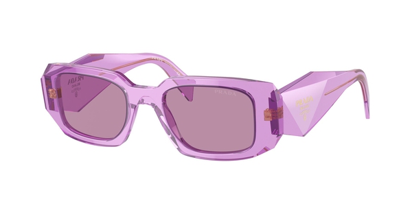 PRADA-17WS/S 13R07Q TRANSPARENT AMETHYST/DARK VIOLET MIRROR SILVER INT 49*20, Amatista transparente, hi-res 0
