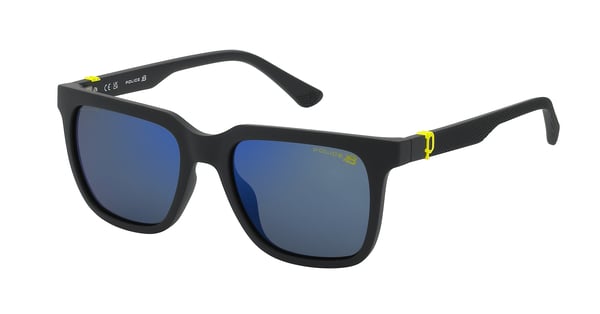 police-34w/s u28b*3p mt.black/ yellow (smoke/mirror blue 54*19