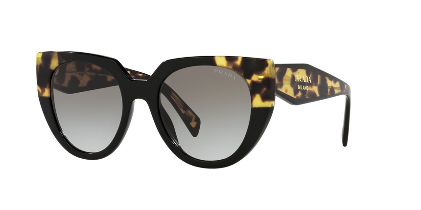PRADA-14WS/S 3890A7 BLACK/MEDIUM TORTOISE(GREY GRADIENT 52*20, Negro | Havana, hi-res image number 0