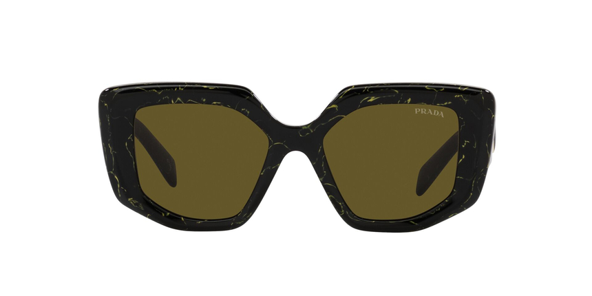 PRADA-14ZS/S 19D01T BLACK/YELLOW MARBLE(DARK BROWN 50*18, Negro | Amarillo, hi-res image number 1