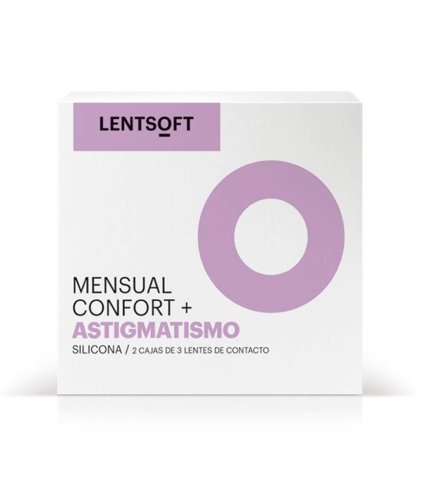 lentsoft mensual confort+ silicona astigmatismo 6 unidades