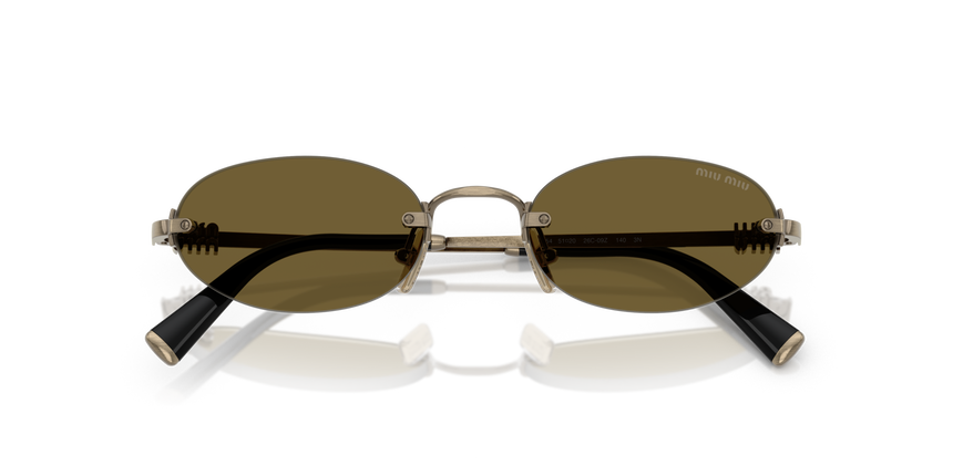 MIUMIU-A54S/S 26C09Z OLD GOLD (DARK BROWN) 51*20, Dorado, hi-res image number 4