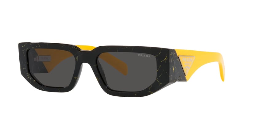 PRADA-09ZS/S 19D5S0 BLACK YELLOW MARBLE(DARK GREY 54*18, Negro/Amarillo, hi-res image number 0