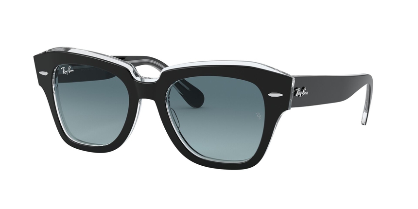 RB-2186 12943M BLACK ON TRASPARENT(BLUE GRADIENT GREY 52*20, Negro | Transparente, hi-res image number 0