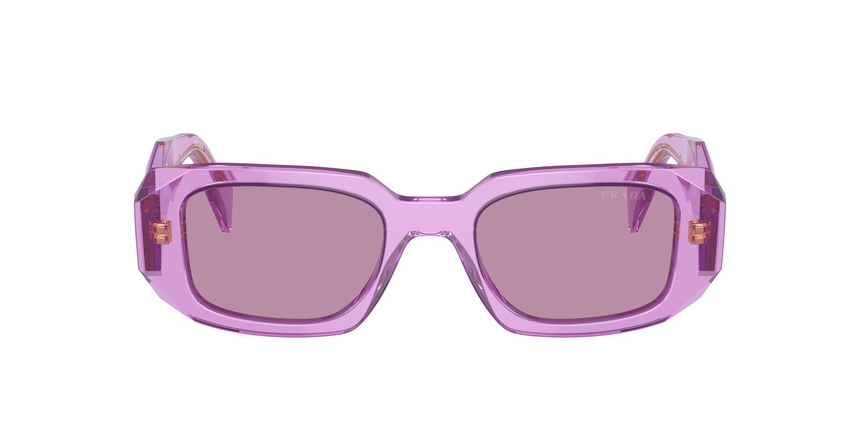 PRADA-17WS/S 13R07Q TRANSPARENT AMETHYST/DARK VIOLET MIRROR SILVER INT 49*20, Amatista transparente, hi-res image number 1
