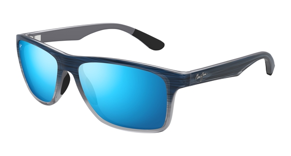 MAUI-JIM-ONSHORE/S B798-03S*3P BLUE BLACK STRIPE FADE(BLUE HAWAII 58*18, Azul, hi-res 0
