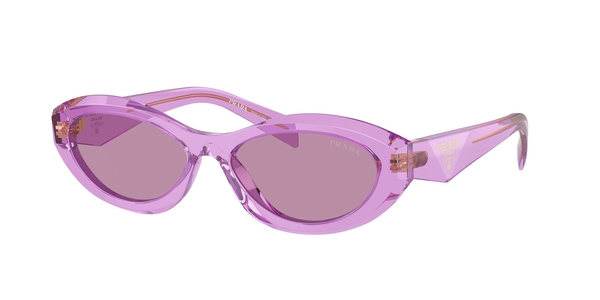 PRADA-26ZS/S 13R07Q TRANSPARENT AMETHYST/DARK VIOLET MIRROR SILVER INT 55*16, Amatista transparente, hi-res 0