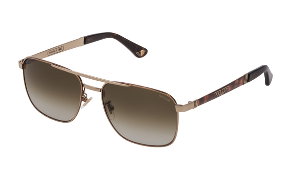 POLICE-890/S 08ES SHINY GREY GOLD+HAVANA(BROWN GRADIENT 55*17, Dorado-Havana, hi-res 0