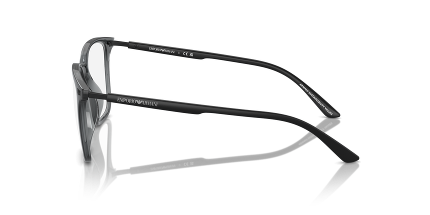 EMPORIO-3242U/G 6106 SHINY TRANSPARENT BLACK 54*19, Negro transparente, hi-res image number 2