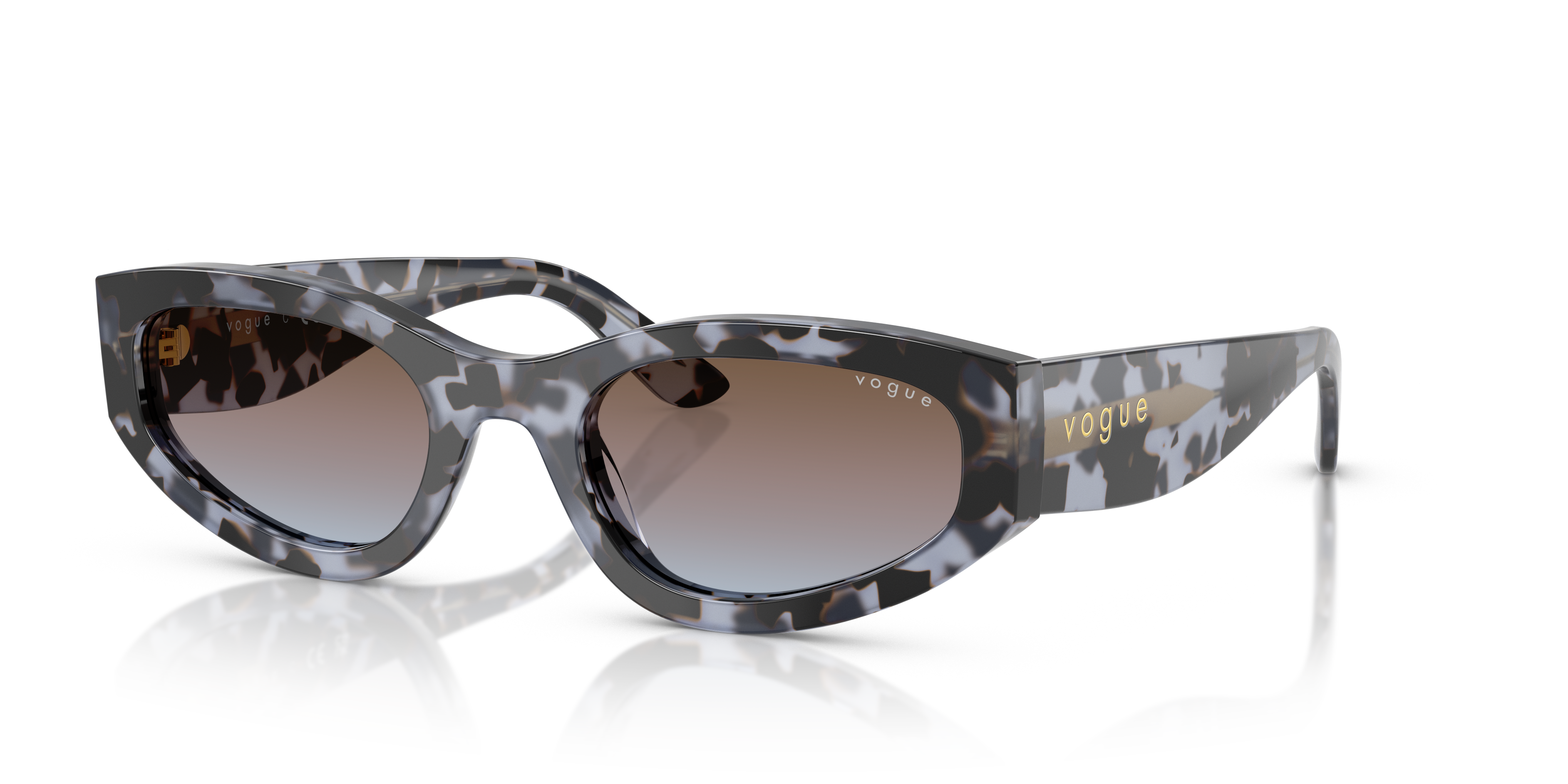 VOGUE-5585/S 314748 BLUE TORTOISE (AZURE GRAD PINK GRAD BROWN 54*22, Havana azul, hi-res image number 0