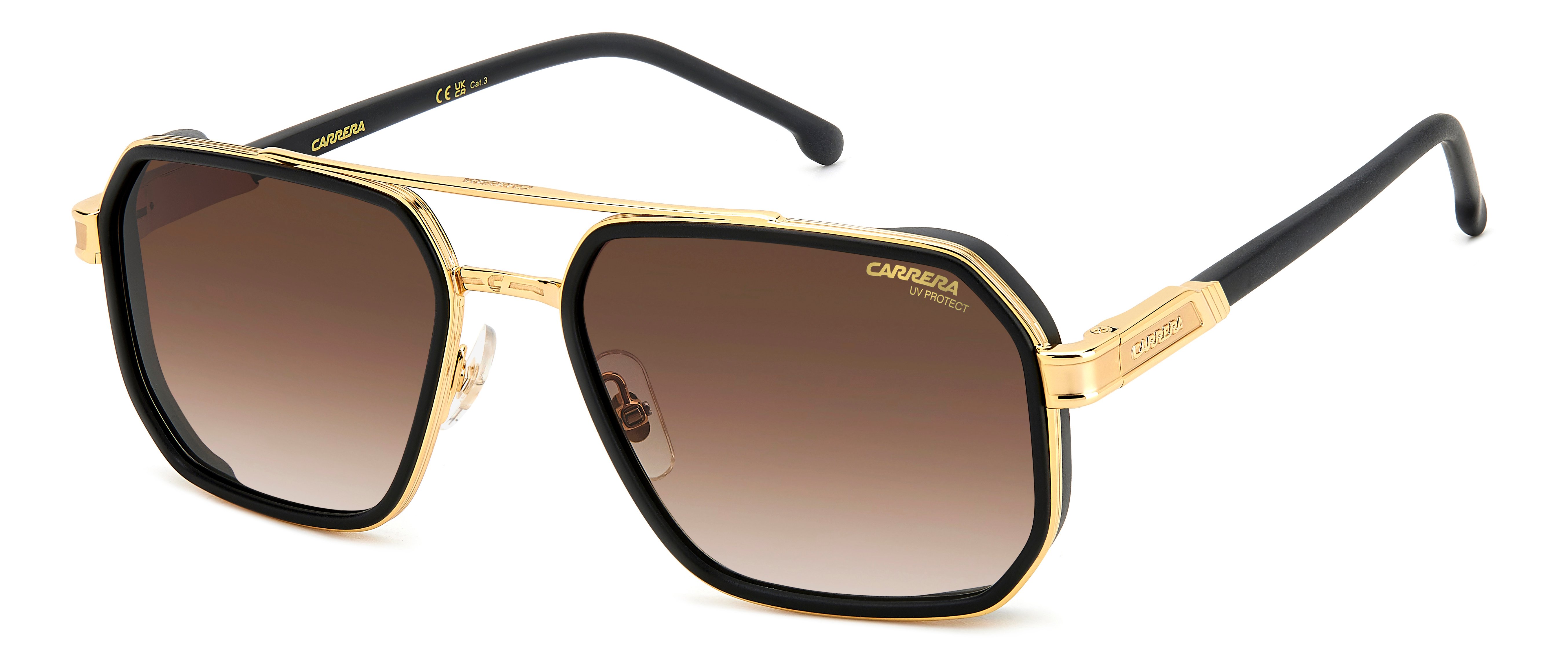 CARRERA-1069/S I46*86 MATTE BLACK GOLD(BLACK BROWN GREEN ANTIREFLEX 58*19, Negro | Dorado, hi-res image number 0