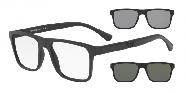 EMPORIO-4115/S 58011W (CLIP) BLACK/CLEAR 54*18, Negro, hi-res image number 0