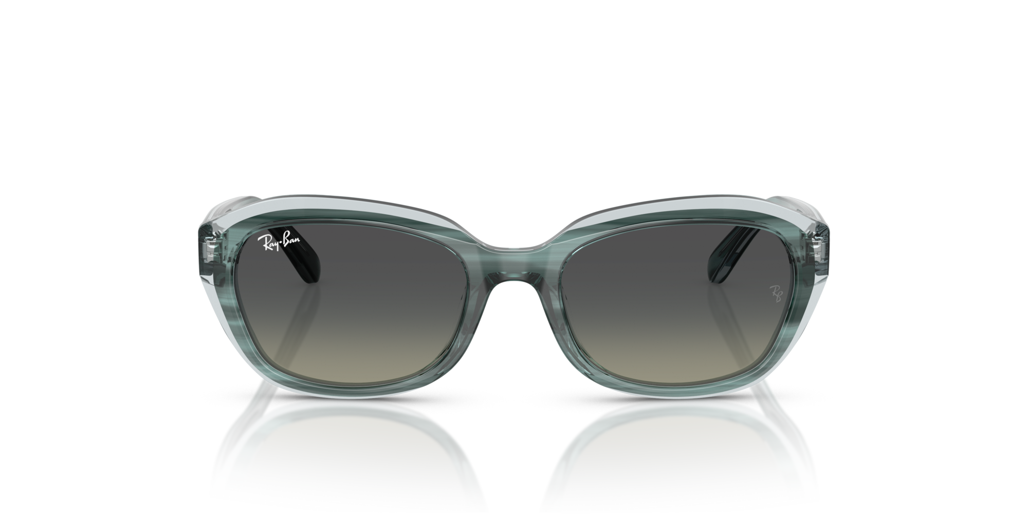 RJ-9081S 717511 STRIPED GREEN ON TRASP GREEN(GRADIENT GREY 48*17, Verde a rayas | Verde transparente, hi-res image number 1