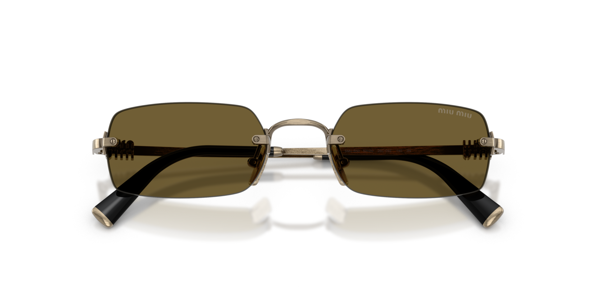 MIUMIU-B50S/S 26C09Z OLD GOLD(DARK BROWN 50*20, Plata, hi-res image number 3