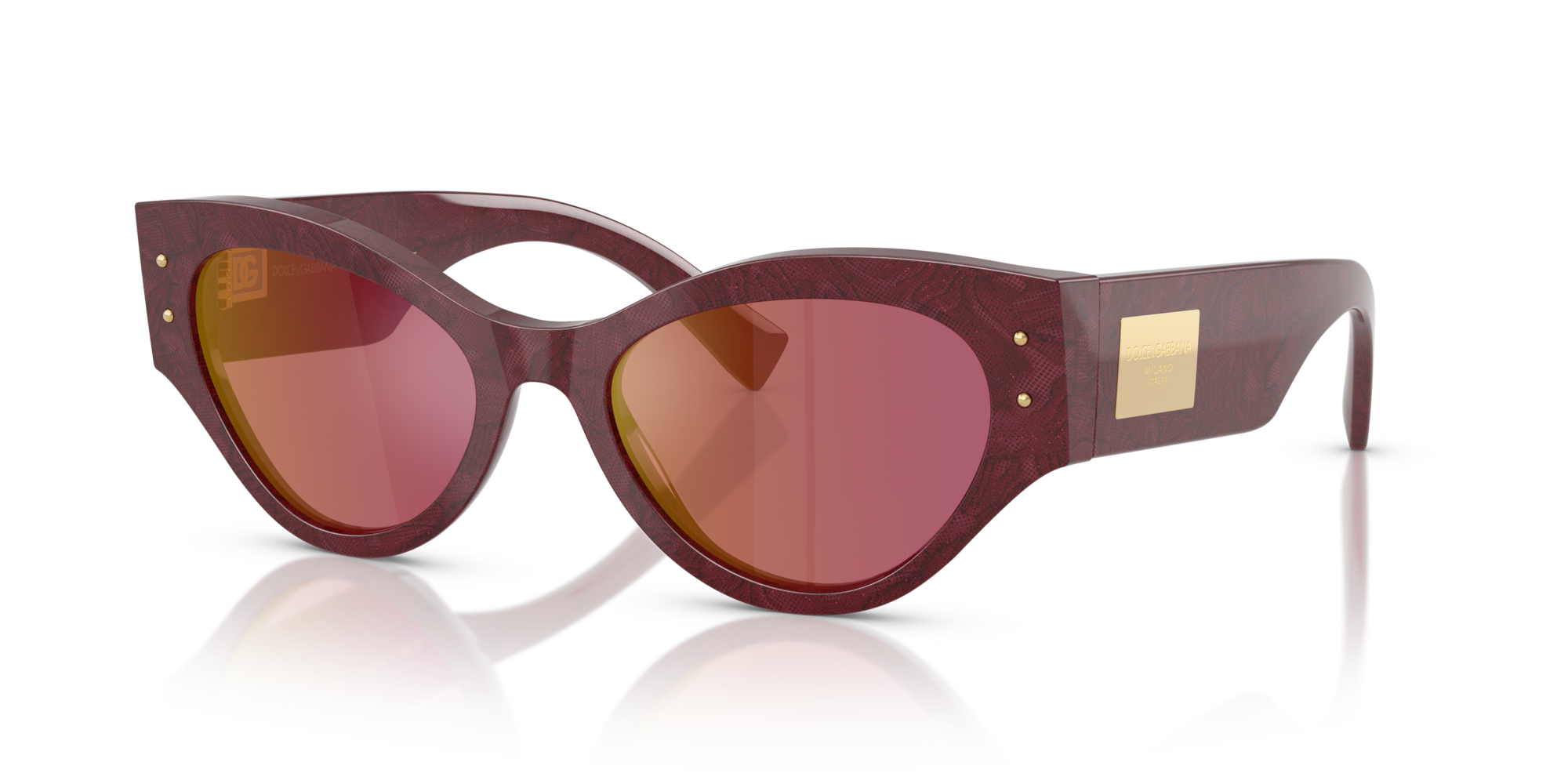 GABBANA-4480/S 3442D0 BORDEAUX LACE(DARK VIOLET MIRROR RED 53*19, , hi-res image number 0