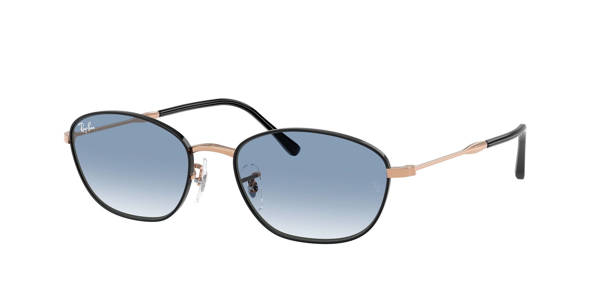RB-3749 92723F BLACK ON ROSEGOLD(CLEAR GRADIENT BLUE 55*18, Negro | Oro rosa, hi-res image number 0