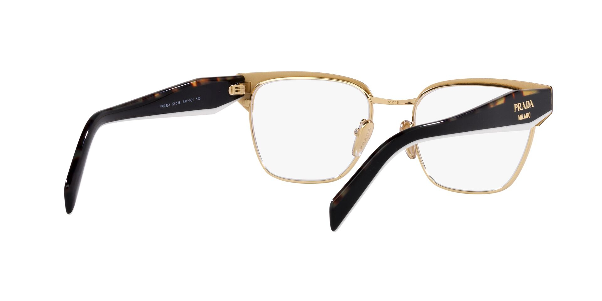 PRADA-65YV/G AAV1O1 BLACK/PALE GOLD 53*18, Negro, hi-res image number 5