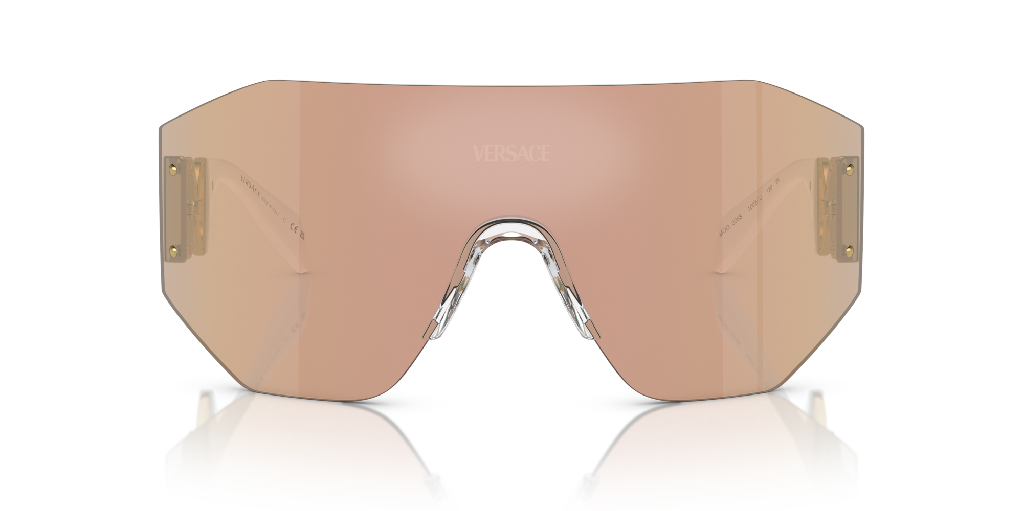 VERSACE-2258/S 10027J DARK BROWN MIRROR ROSE GOLD 45*00, , hi-res image number 1