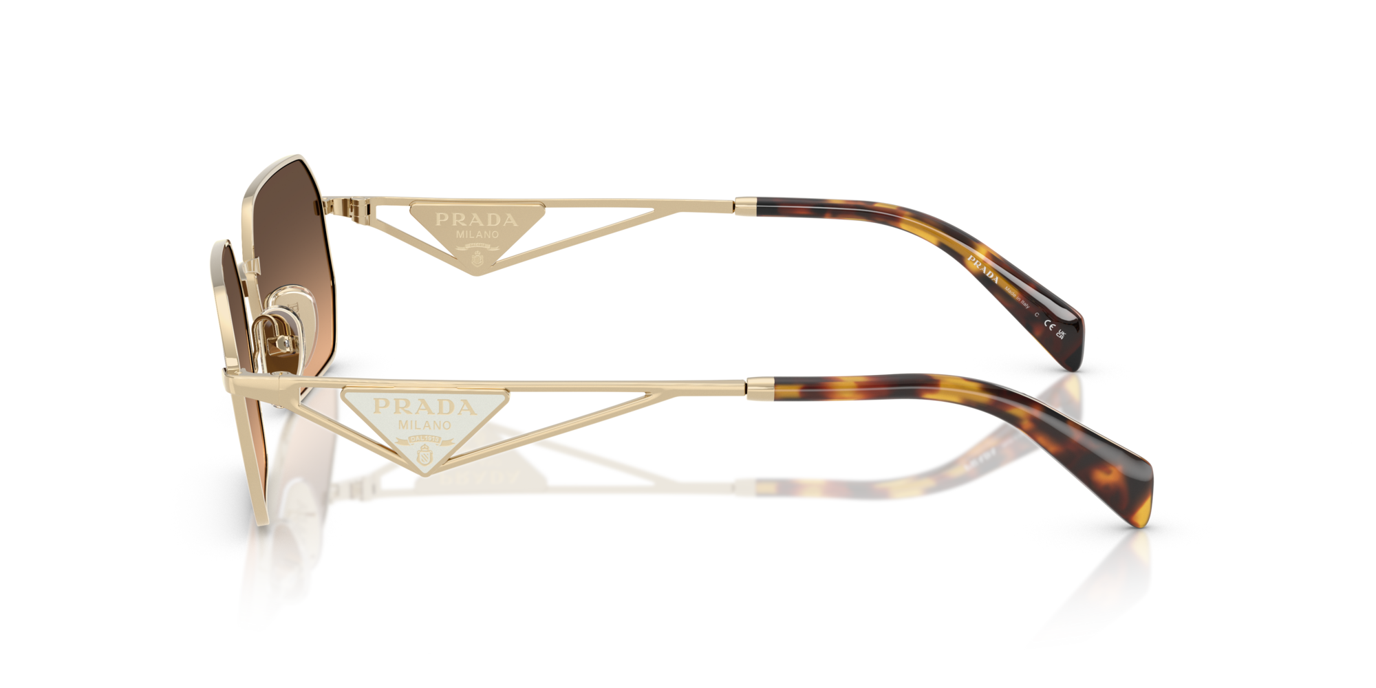 PRADA-A51S/S ZVN50C PALE GOLD(BROWN GRADIENT GREY 58*17, Oro pálido, hi-res image number 2