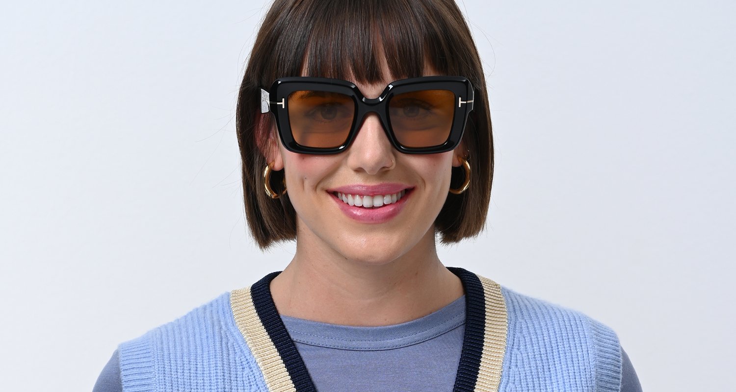 TOMFORD-1157/S 01E*2 shiny black (orange 50*23, Negro, hi-res image number 2