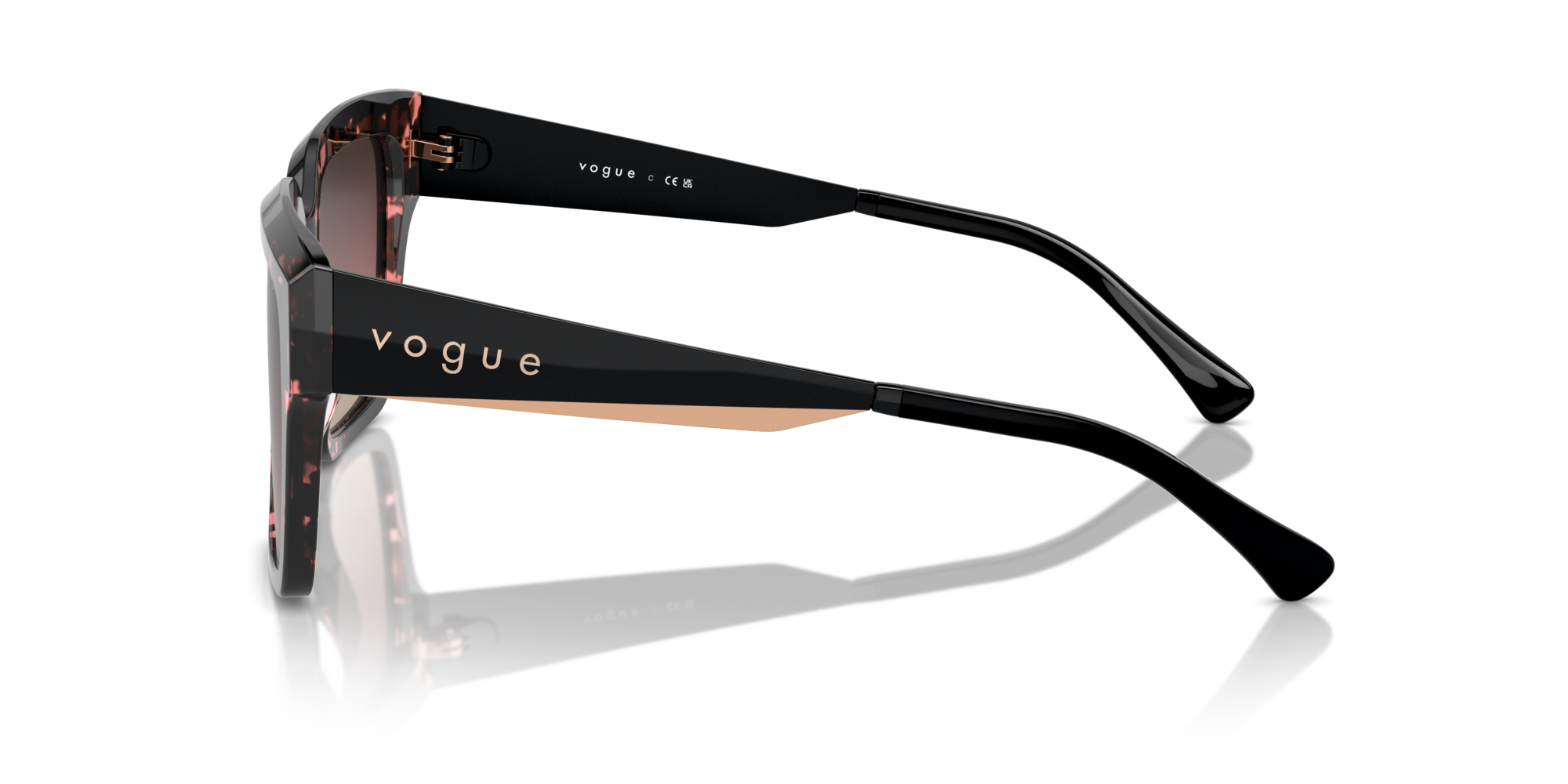 VOGUE-5553/S 3148E2 RED TORTOISE(BROWN GRAD PURPLE GRAD BLACK 54*19, Rojo havana, hi-res image number 2