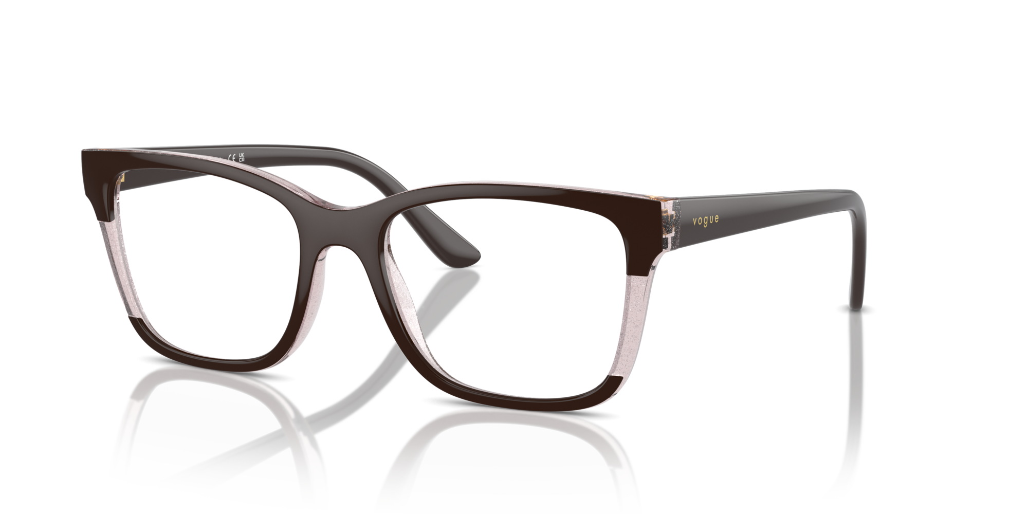 VOGUE-5556/G 3136 BROWN/TRANSP ROSE GLITTER 51*18, Marrón | Rosa, hi-res image number 0