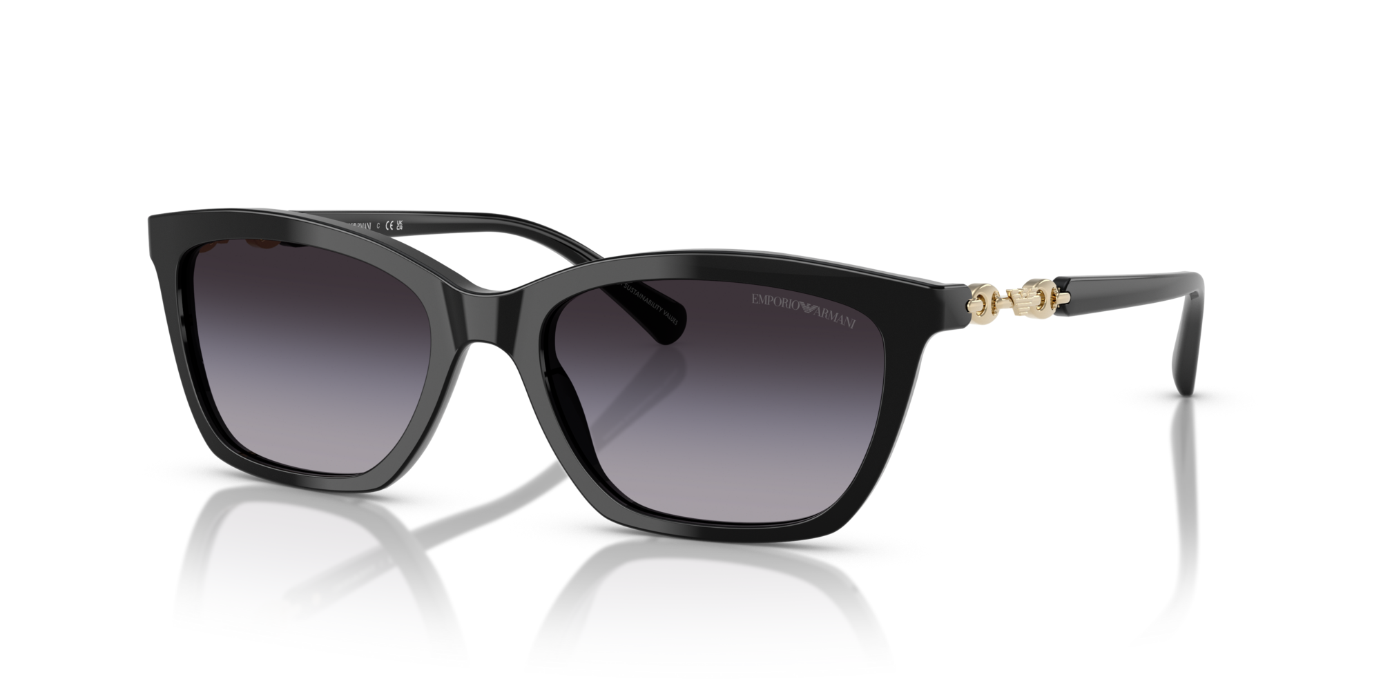 EMPORIO-4238/S 50178G SHINY BLACK(GREY GRADIENT 54*18, Negro, hi-res image number 0