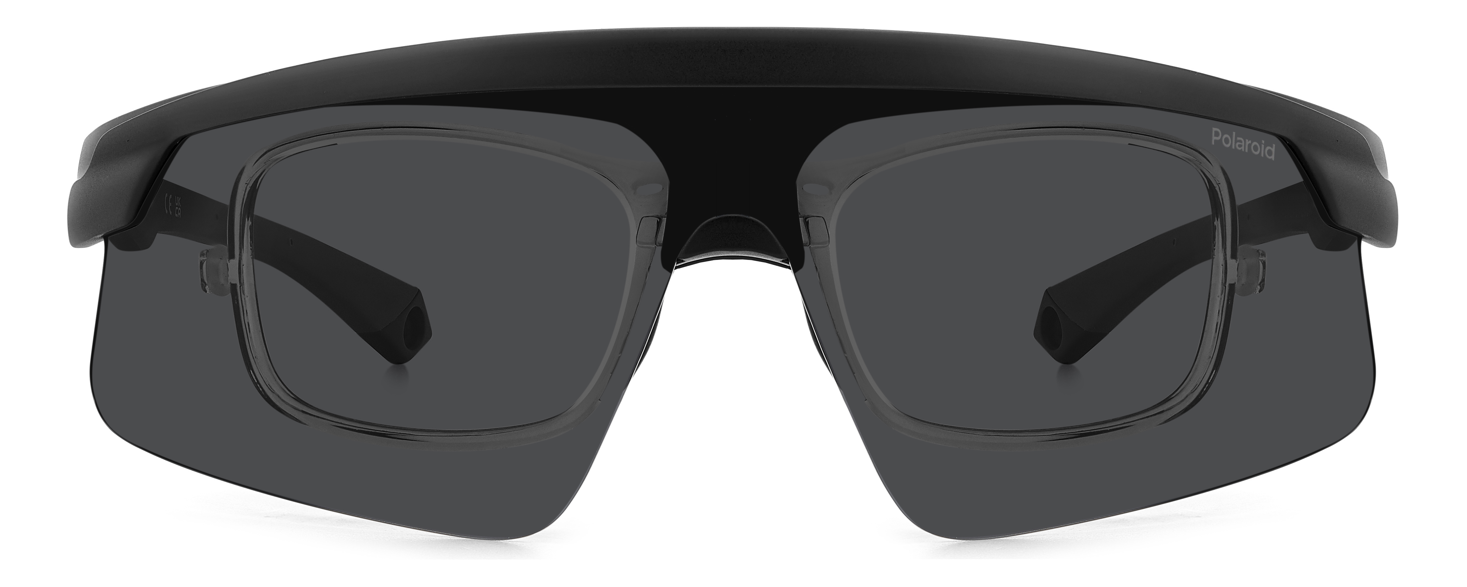 POLAROID-7056/CI/S O6W*M9 MAT BLACK GREY(GREY POLARZ.(+clip rx) 99*1, Negro mate Gris, hi-res image number 1