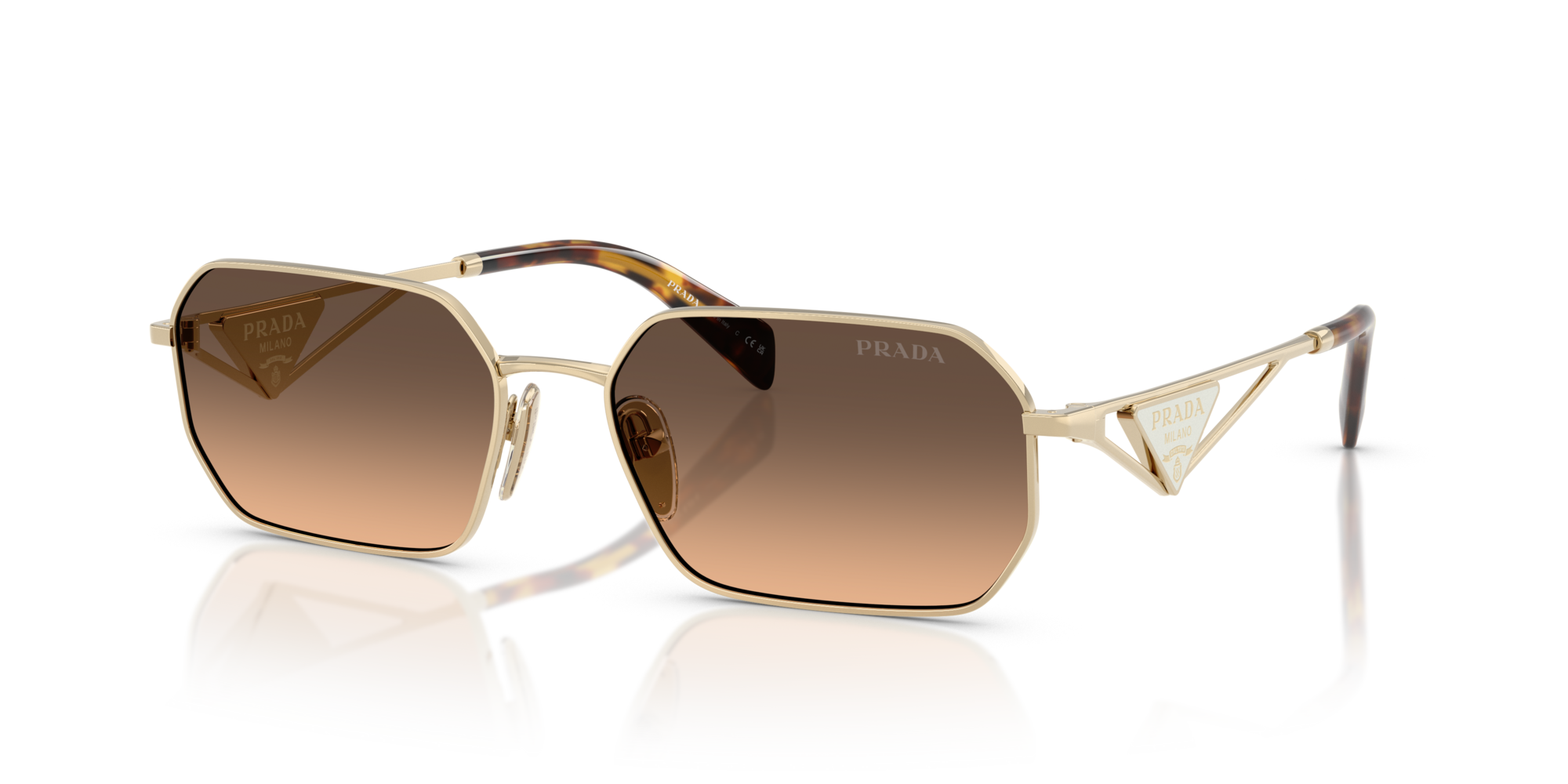PRADA-A51S/S ZVN50C PALE GOLD(BROWN GRADIENT GREY 58*17, Oro pálido, hi-res image number 0