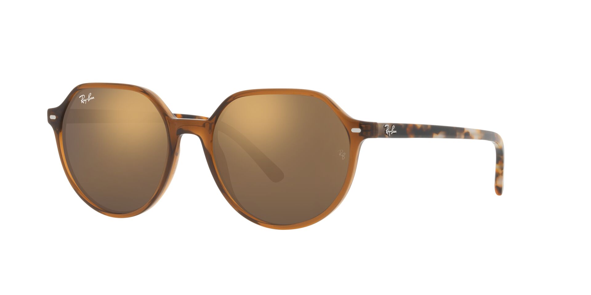 RB-2195 663693 TRANSPARENT BROWN(LIGHT BROWN MIRROR GOLD 53*18, Marrón transparente, hi-res image number 0