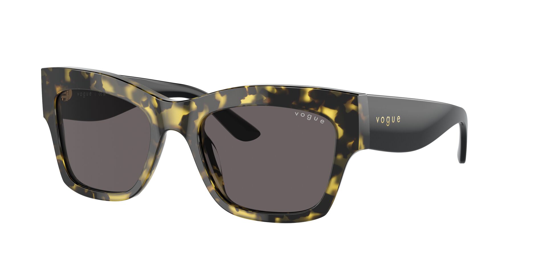 VOGUE-5524/S 309187 YELLOW TORTOISE(BLACK SMOKE 54*20, Negro | Amarillo, hi-res image number 0