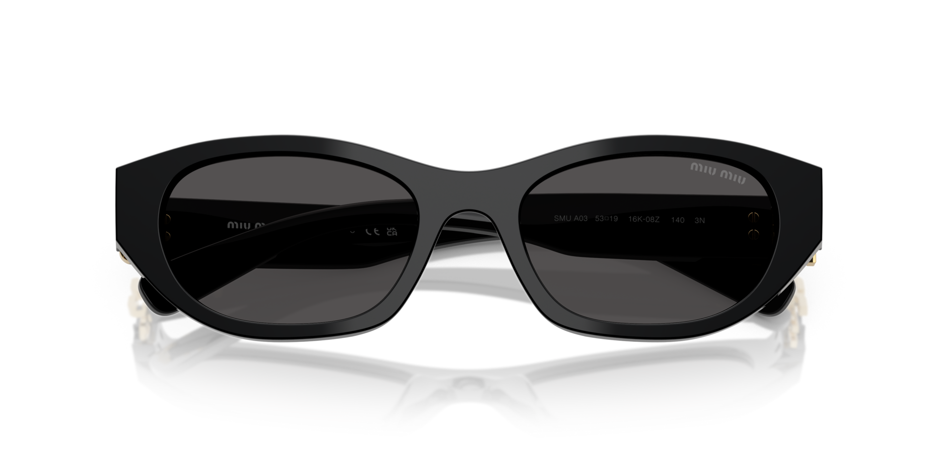 MIUMIU-A03S/S 16K08Z BLACK 53*19, Negro, hi-res image number 3