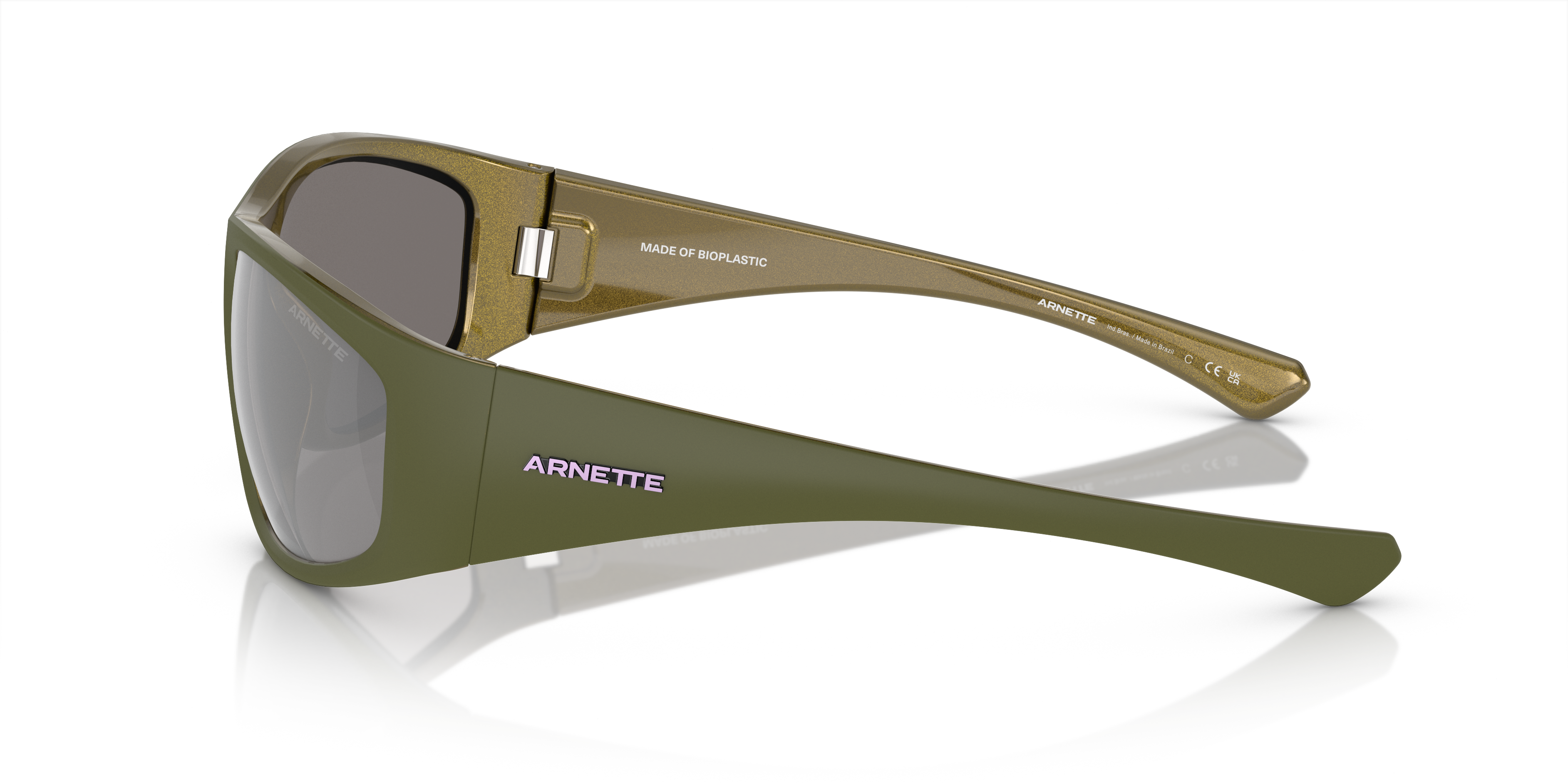 ARNETTE-4331 29246G MATT MILITARY/ALUMINA LT GREEN(LIGHT GREY MIRROR SILVER 80 64*18, Negro, hi-res image number 2