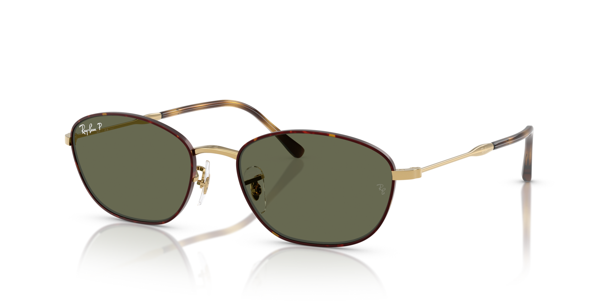 RB-3749 927358 HAVANA ON GOLD(GREEN POLAR 55*18, Havana | Dorado, hi-res image number 0