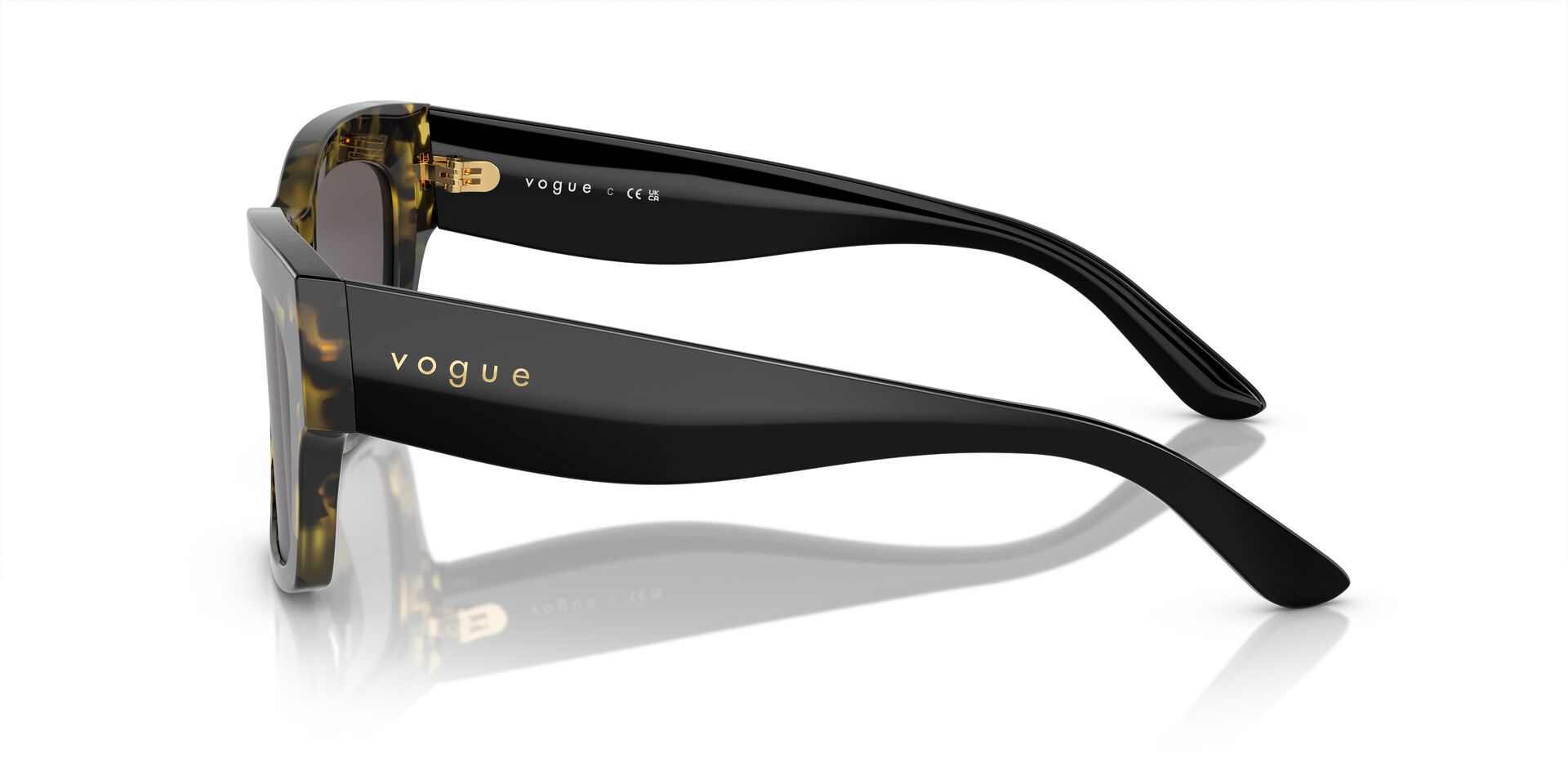 VOGUE-5524/S 309187 YELLOW TORTOISE(BLACK SMOKE 54*20, Negro | Amarillo, hi-res image number 2