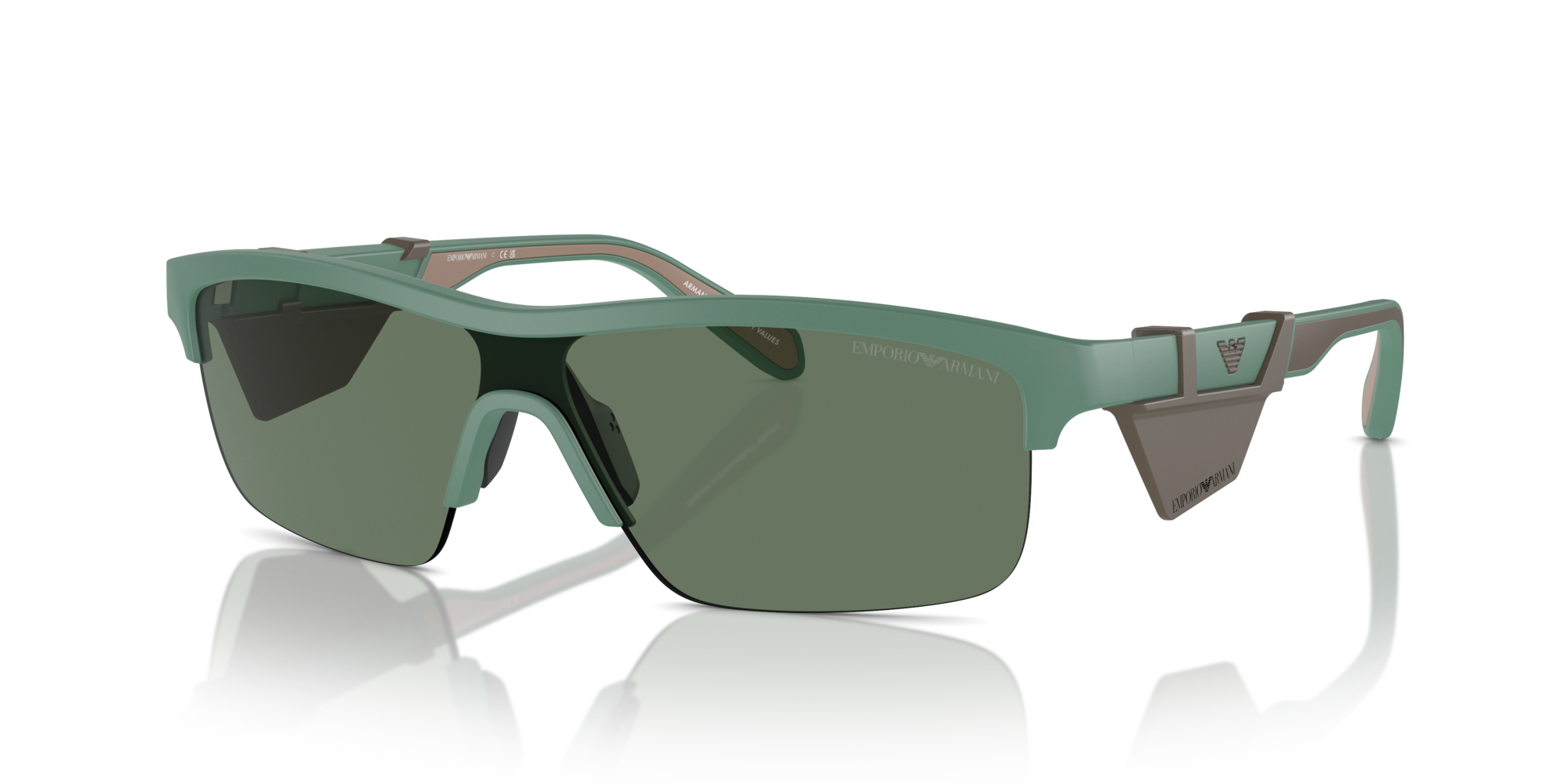 EMPORIO-4218/S 610276 MATTE ALPINE GREEN/DARK GREEN 35*135, Verde mate, hi-res image number 0