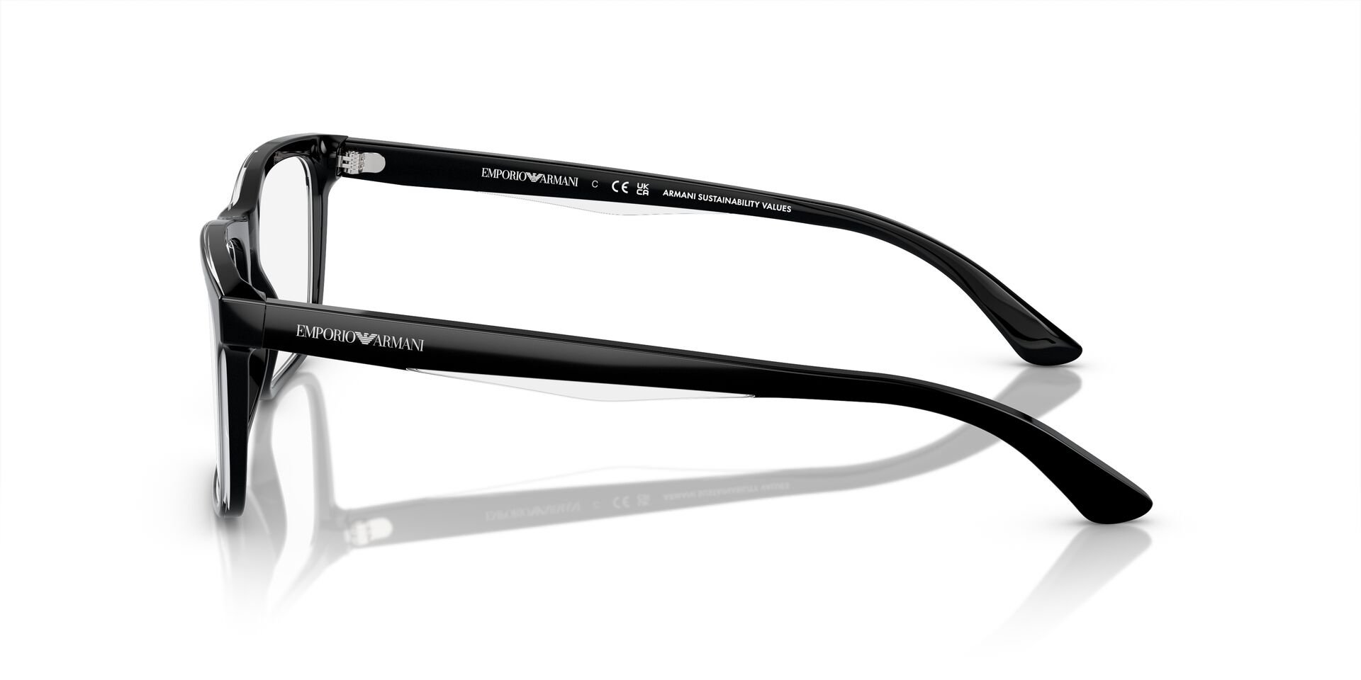 EMPORIO-3227/G 6051 SHINY BLACK/TOP CRYSTAL 56*17, Negro | Transparente, hi-res image number 2