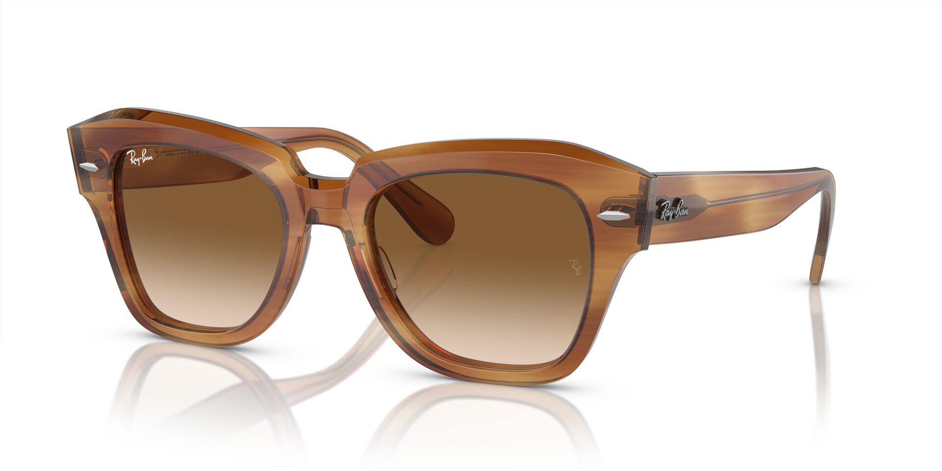 RB-2186 140351 STRIPED BROWN(CLEAR GRADIENT BROWN 52*20, Marrón a rayas, hi-res image number 0