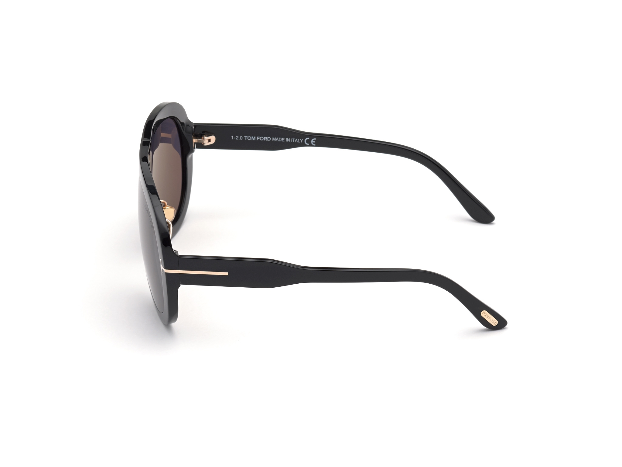 TOMFORD-0836/S 01A shiny black  (smoke 61*10, Negro, hi-res image number 2